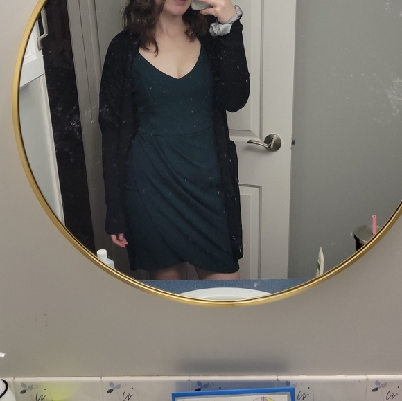 Spaghetti Strap V-Neck Dress with Crossover Skirt - Picture 5 of 5